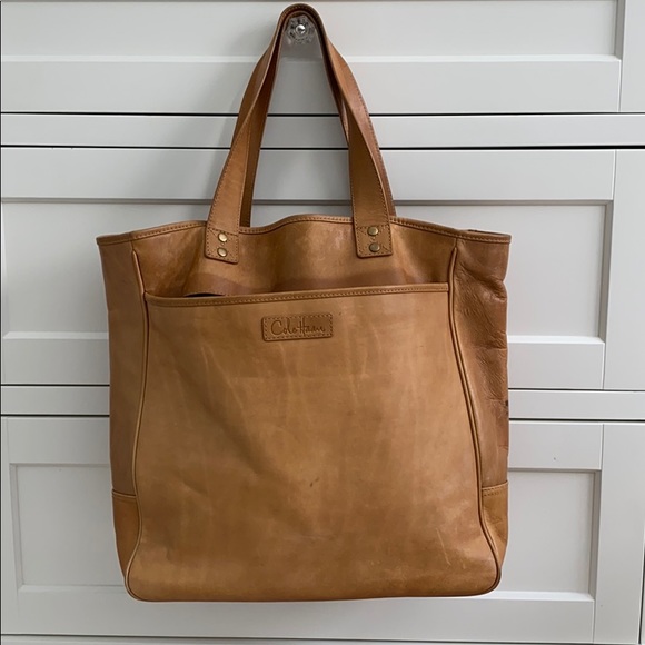 Cole Haan Handbags - Cole Haan Caramel Distressed Leather Shoulder Bag
